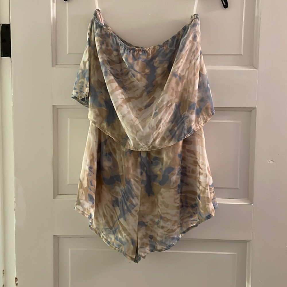 Tie Dye Strapless Romper